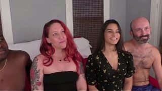 Desperate Amateurs hot babes Scarlett Misty Lana and Kama Sutra get their tight pussies pounded hard by big hard cocks