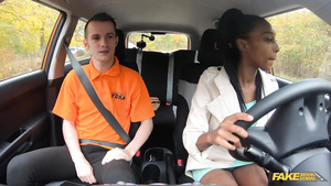 Fake Driving School   Ebony Learner Gets Stuck In The Seat 1   Asia Rae